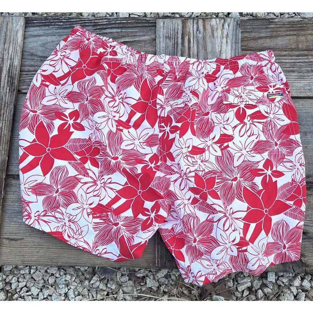 Weekender Swin Shorts 3XL Red white Hawaiian flower Swim Trunks